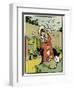 Girl with Pets-John Hassall-Framed Art Print