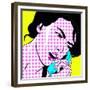 Girl with Phone Pop Art-NatalieBurrows-Framed Premium Giclee Print