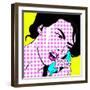 Girl with Phone Pop Art-NatalieBurrows-Framed Art Print