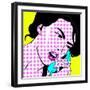 Girl with Phone Pop Art-NatalieBurrows-Framed Art Print