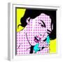 Girl with Phone Pop Art-NatalieBurrows-Framed Art Print