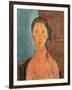 Girl with Pigtails, 1918-Amedeo Modigliani-Framed Giclee Print