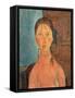 Girl with Pigtails, 1918-Amedeo Modigliani-Framed Stretched Canvas