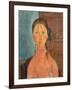 Girl with Pigtails, 1918-Amedeo Modigliani-Framed Giclee Print