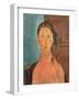 Girl with Pigtails, 1918-Amedeo Modigliani-Framed Giclee Print