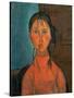 Girl with Pigtails, circa 1918-Amedeo Modigliani-Stretched Canvas