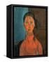 Girl with Pigtails, circa 1918-Amedeo Modigliani-Framed Stretched Canvas