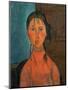 Girl with Pigtails, circa 1918-Amedeo Modigliani-Mounted Giclee Print