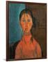 Girl with Pigtails, circa 1918-Amedeo Modigliani-Framed Giclee Print