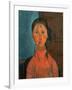 Girl with Pigtails, circa 1918-Amedeo Modigliani-Framed Giclee Print