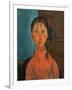 Girl with Pigtails, circa 1918-Amedeo Modigliani-Framed Giclee Print