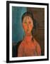 Girl with Pigtails, circa 1918-Amedeo Modigliani-Framed Giclee Print