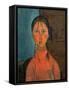 Girl with Pigtails, circa 1918-Amedeo Modigliani-Framed Stretched Canvas