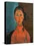 Girl with Pigtails, circa 1918-Amedeo Modigliani-Stretched Canvas