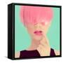 Girl with Pink Hair. Fashionable Trend-Evgeniya Porechenskaya-Framed Stretched Canvas