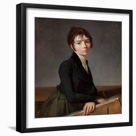 Girl with Portfolio, C.1799 (Oil on Canvas)-Guillaume Lethiere-Framed Giclee Print