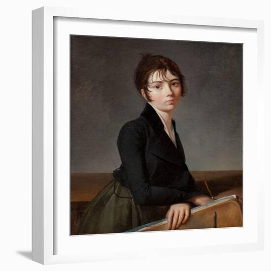 Girl with Portfolio, C.1799 (Oil on Canvas)-Guillaume Lethiere-Framed Giclee Print