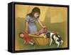 Girl with Puppy-David Lindsley-Framed Stretched Canvas