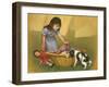 Girl with Puppy-David Lindsley-Framed Giclee Print