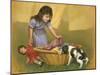 Girl with Puppy-David Lindsley-Mounted Giclee Print