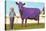 Girl with Purple Cow-null-Stretched Canvas