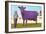 Girl with Purple Cow-null-Framed Art Print