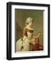 Girl with Racket and Shuttlecock, c.1740-Jean-Baptiste Simeon Chardin-Framed Premium Giclee Print