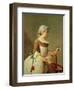 Girl with Racket and Shuttlecock, c.1740-Jean-Baptiste Simeon Chardin-Framed Giclee Print