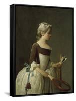 Girl with Racket and Shuttlecock, c.1740-Jean-Baptiste Simeon Chardin-Framed Stretched Canvas