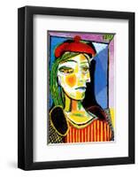 Girl with Red Beret-Pablo Picasso-Framed Art Print