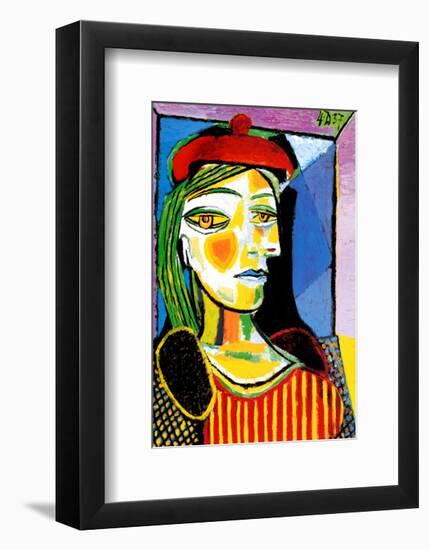 Girl with Red Beret-Pablo Picasso-Framed Art Print