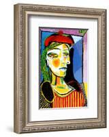 Girl with Red Beret-Pablo Picasso-Framed Art Print