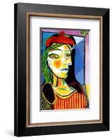 Girl with Red Beret-Pablo Picasso-Framed Art Print