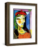 Girl with Red Beret-Pablo Picasso-Framed Art Print