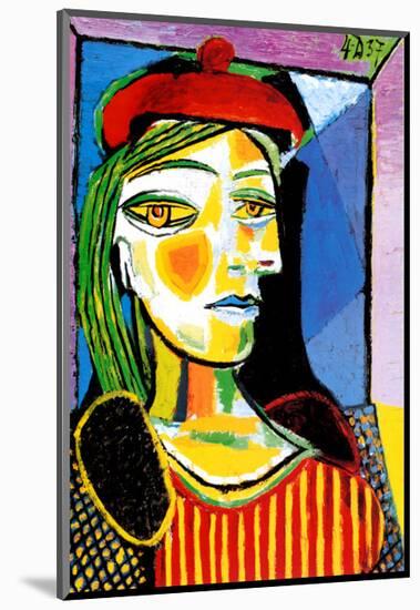 Girl with Red Beret-Pablo Picasso-Mounted Art Print