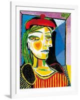 Girl with Red Beret-Pablo Picasso-Framed Art Print