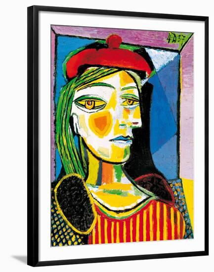 Girl with Red Beret-Pablo Picasso-Framed Art Print