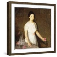 Girl with Red Rose-Charles Webster Hawthorne-Framed Giclee Print