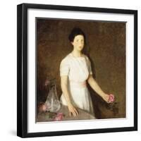 Girl with Red Rose-Charles Webster Hawthorne-Framed Giclee Print