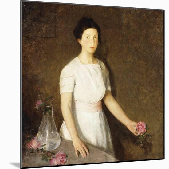 Girl with Red Rose-Charles Webster Hawthorne-Mounted Giclee Print