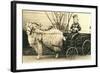 Girl with Ringlets in Goat Cart-null-Framed Art Print