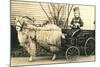 Girl with Ringlets in Goat Cart-null-Mounted Art Print