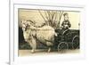 Girl with Ringlets in Goat Cart-null-Framed Premium Giclee Print