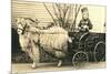 Girl with Ringlets in Goat Cart-null-Mounted Premium Giclee Print