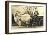 Girl with Ringlets in Goat Cart-null-Framed Art Print