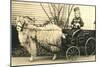 Girl with Ringlets in Goat Cart-null-Mounted Art Print