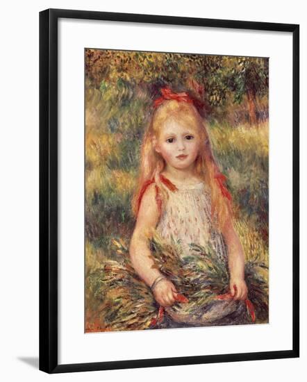 Girl with Sheaf of Corn-Pierre-Auguste Renoir-Framed Giclee Print
