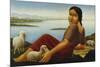 Girl with Sheep; Madchen Mit Schafen, 1923-Georg Schrimpf-Mounted Giclee Print