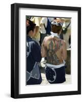 Girl with Shiva Tattoo on Back, Sensoji Temple, Asakusa, Japan-Christian Kober-Framed Photographic Print