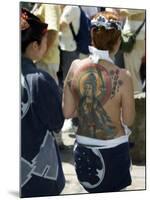 Girl with Shiva Tattoo on Back, Sensoji Temple, Asakusa, Japan-Christian Kober-Mounted Photographic Print